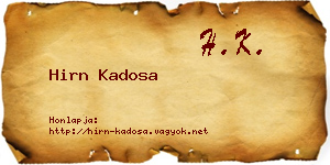 Hirn Kadosa névjegykártya
